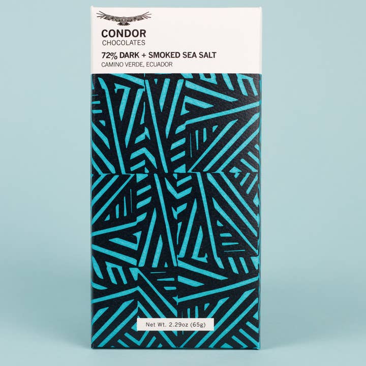 Condor Chocolates - Wholesale Chocolate Bar - 72% + Smoked Sea Salt Dark Chocolate Bar