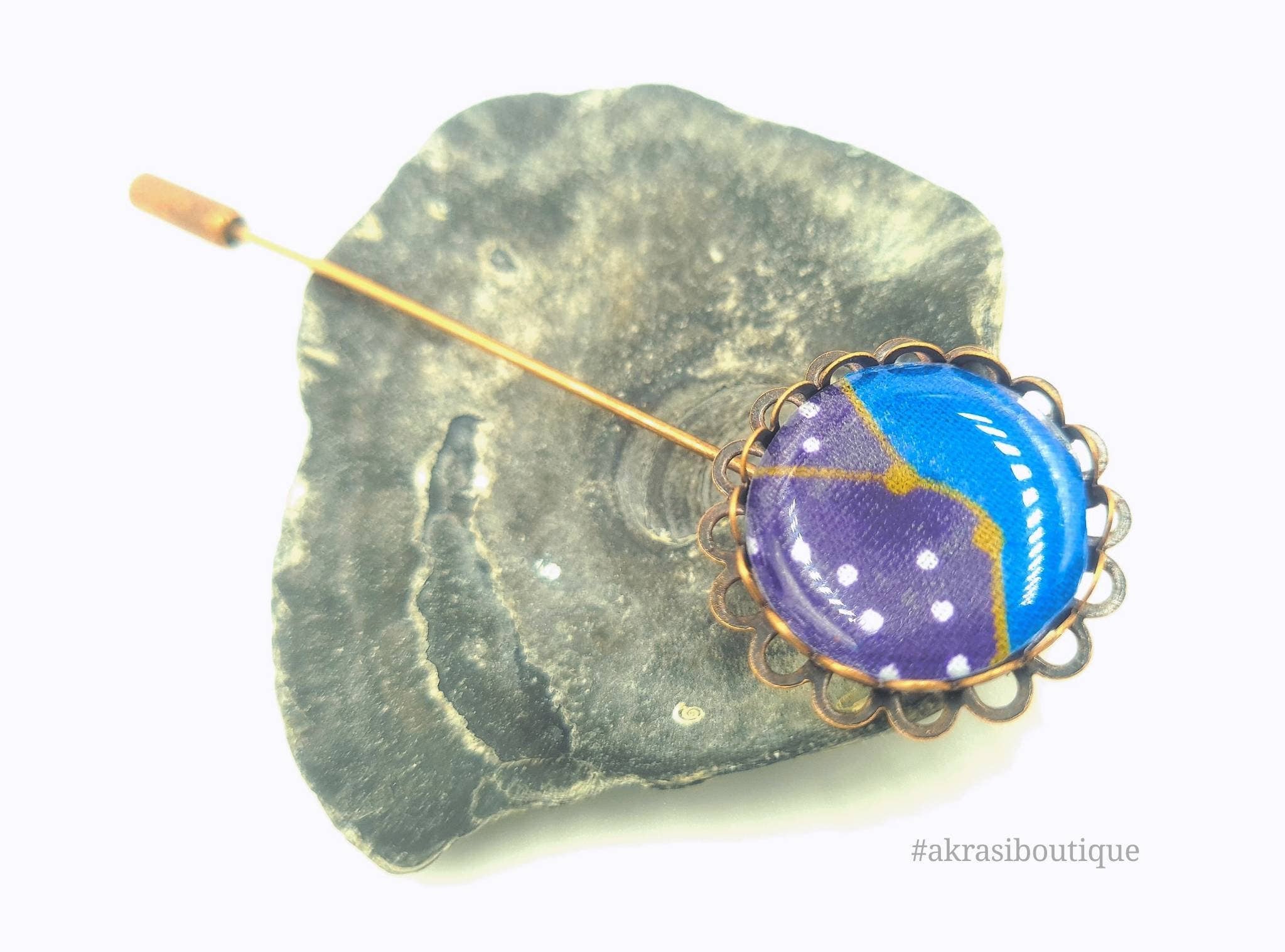 Akrasiboutique - Wholesale Lapel Pin/Button - African detail lapel pin | ankara scarf pin | hat pin2
