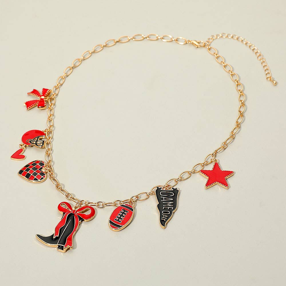 Sensibling Corp. - Wholesale Pendant/Charm Necklace - Game Day Football Theme Charm Station Necklace13