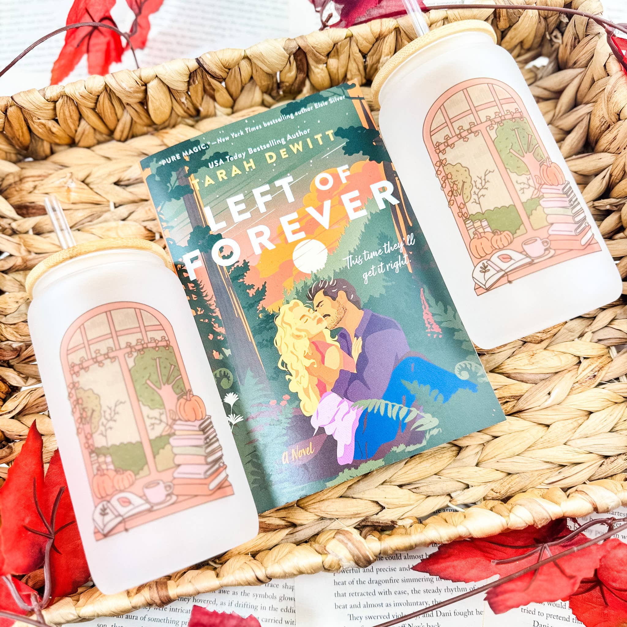 The Swoon Room - Vente Verre/tasse - Tasse en verre dépoli 16oz pour coin lecture douillet d'automne1