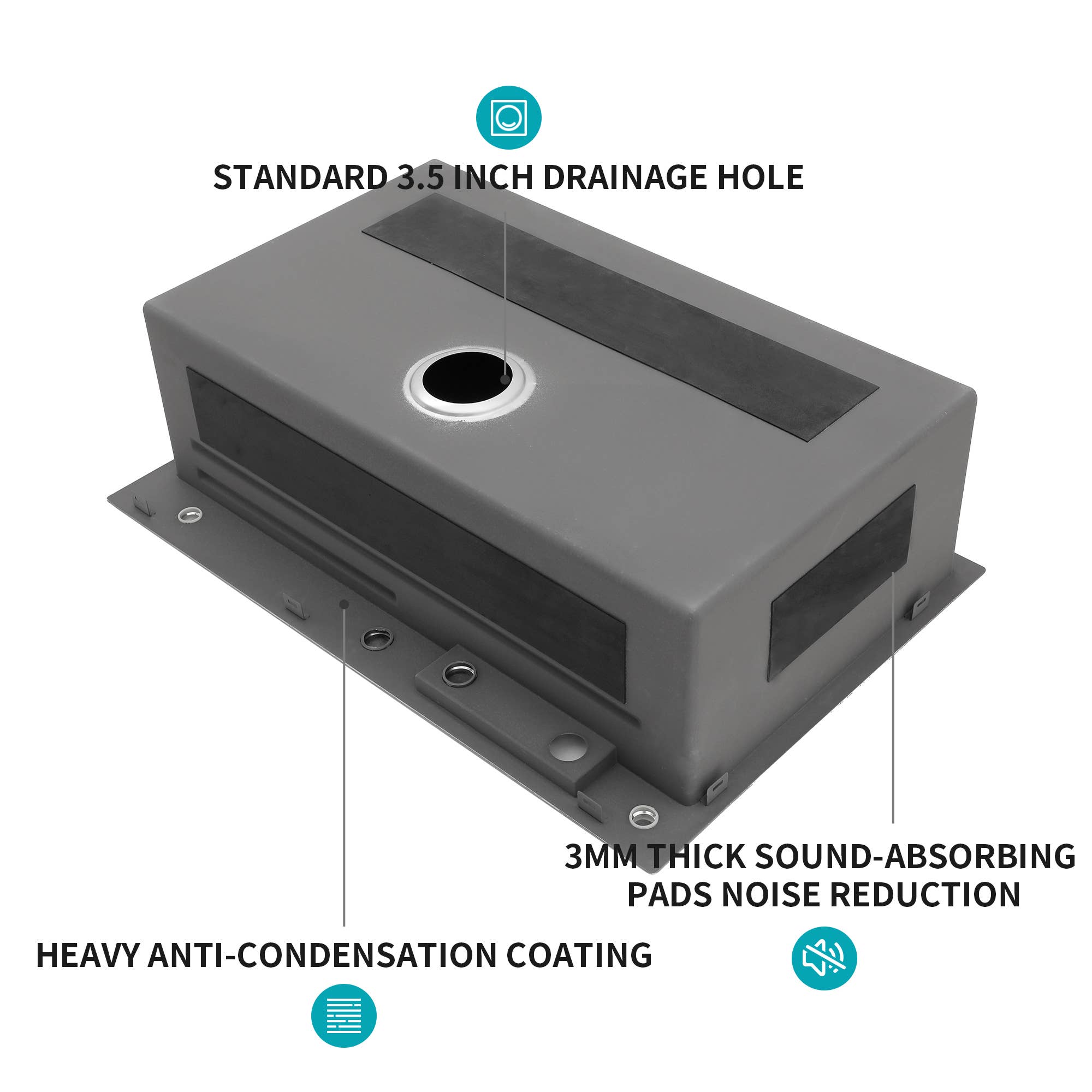 39F Inc. - Vente Appareils électroménagers - Évier de cuisine encastré en acier inoxydable de 33" (Nickel brossé/Canon)4