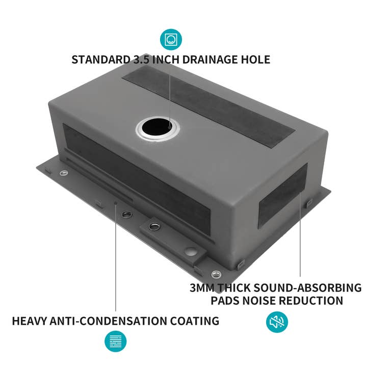 39F Inc. - Vente Appareils électroménagers - Évier de cuisine encastré en acier inoxydable de 33" (Nickel brossé/Canon)4