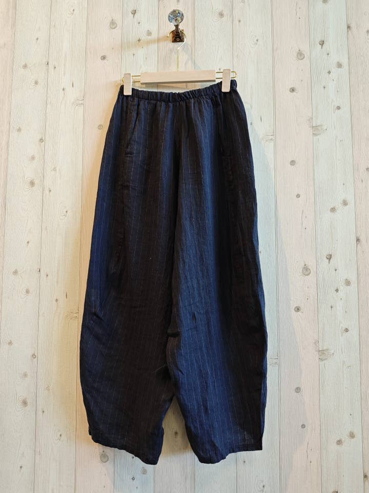 Linen & More - Wholesale Pants - Women's - REF 4148 STRIPED LINEN PANTS 100%