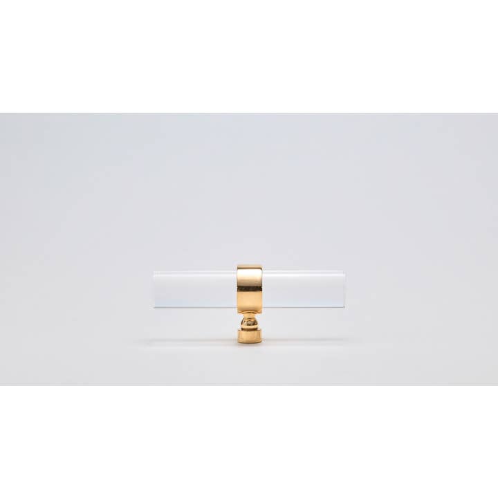 LuxHoldups – wholesale Knopp/Handtag – Smala handtag i lucite och mässing med kronformad bas för skåp4