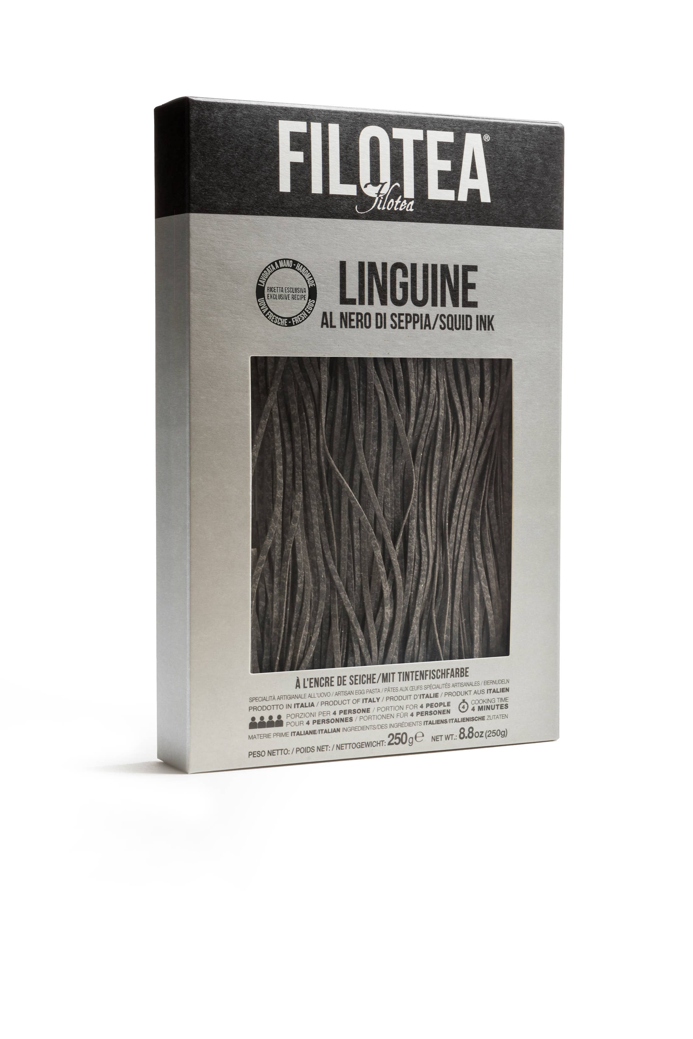 Filotea - Wholesale Pasta - Filotea • Linguine With Squid Ink Artisan Egg Pasta 250g