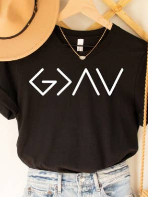 Gott ist größer als die Höhen und Tiefen T-Shirt für den Großhandel von Boho Bloom Emporium