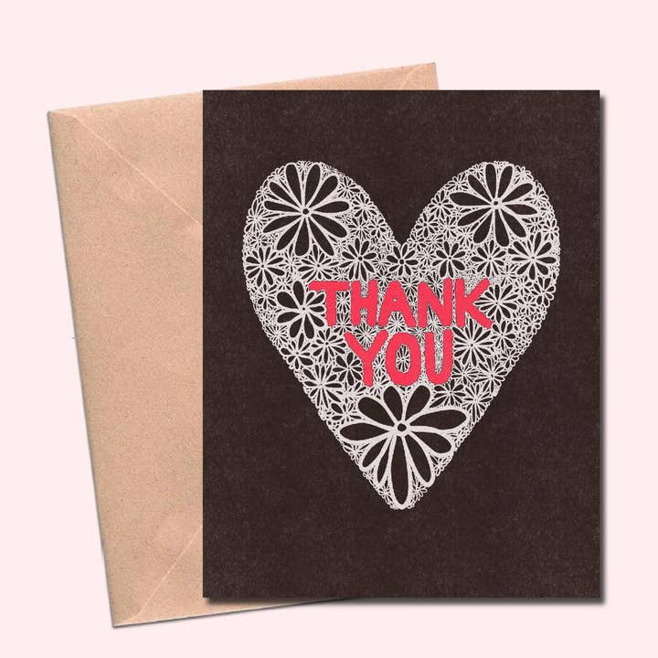Thank You Doily Card for wholesale by Cat Rocketship