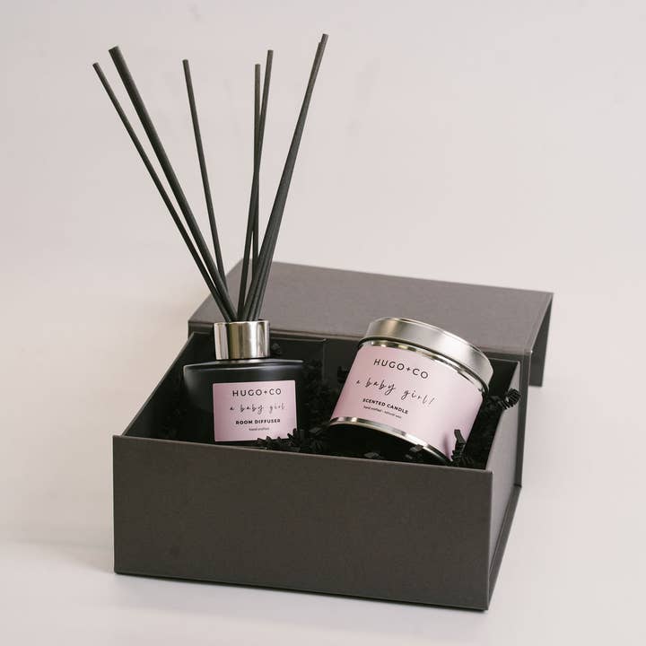 Baby Girl Candle and Reed Diffuser Gift Set for wholesale by HUGO+CO
