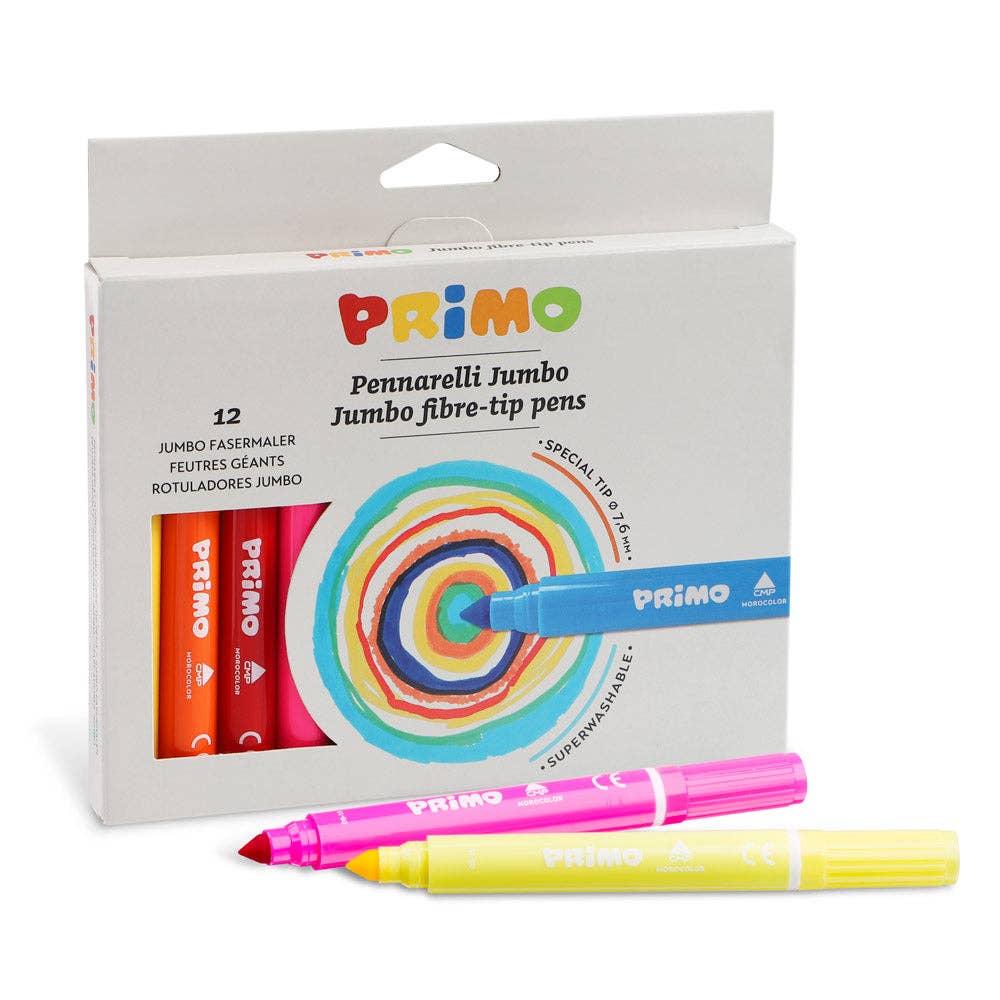 Inside Out Toys – wholesale Coloured pencil – PRIMO Jumbo Fibre Tip Pens (12 colours)0