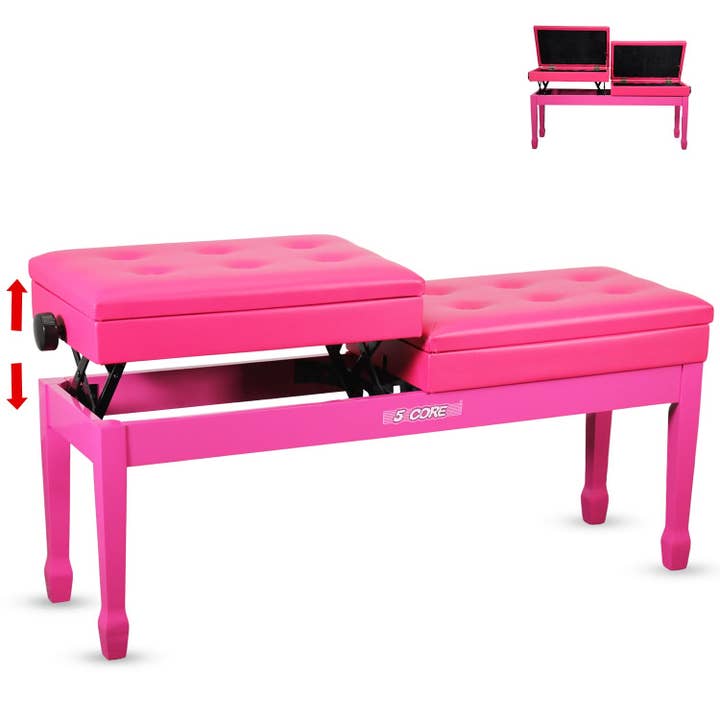 5 Core Duet Piano Bench 3 .5" Padded Cushioned Stool Wooden for wholesale by K Cube Inc