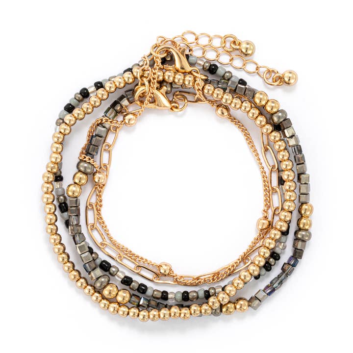 Bracelet Set of 5 - Sand Gold for wholesale by DEMDACO