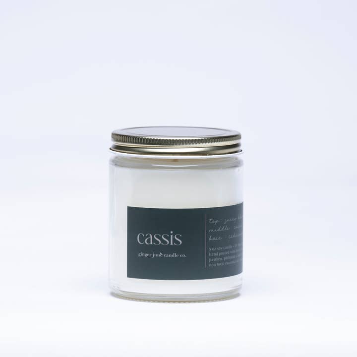 Ginger June Candle Co. - Wholesale Jar/Filled Candle - CASSIS • minimal collection • 8 oz soy candle1