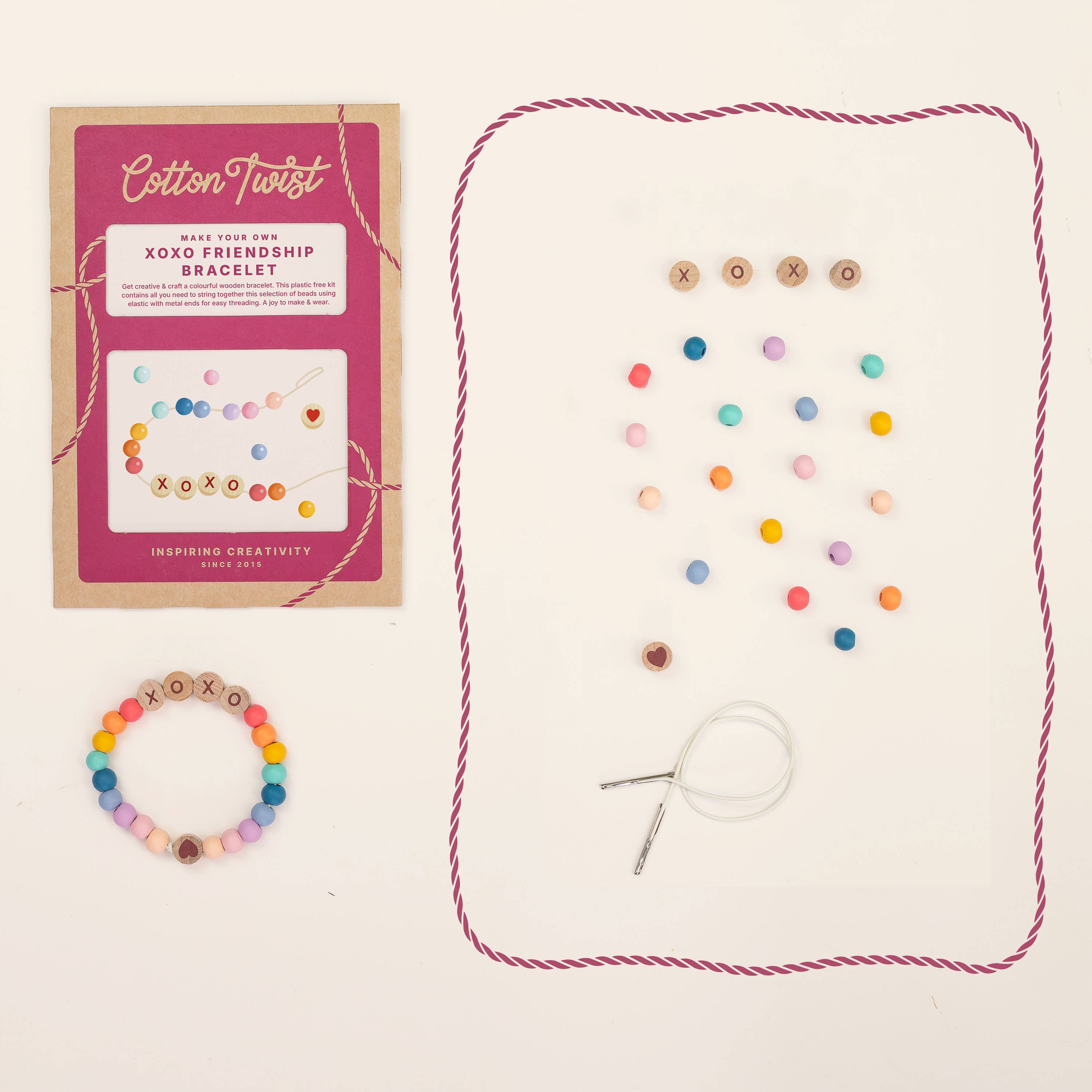 Cotton Twist (USA DUTIES PAID) – wholesale DIY Jewellery – Child – XOXO Friendship Bracelet Kit3