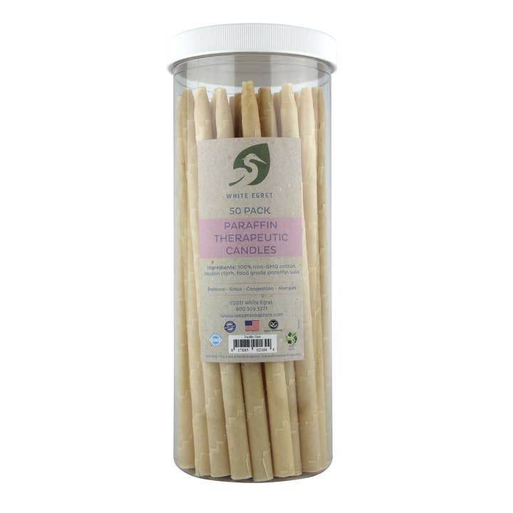 White Egret - Wholesale Tapered Candle/Candlestick - Paraffin 50 Pack Ear Candles