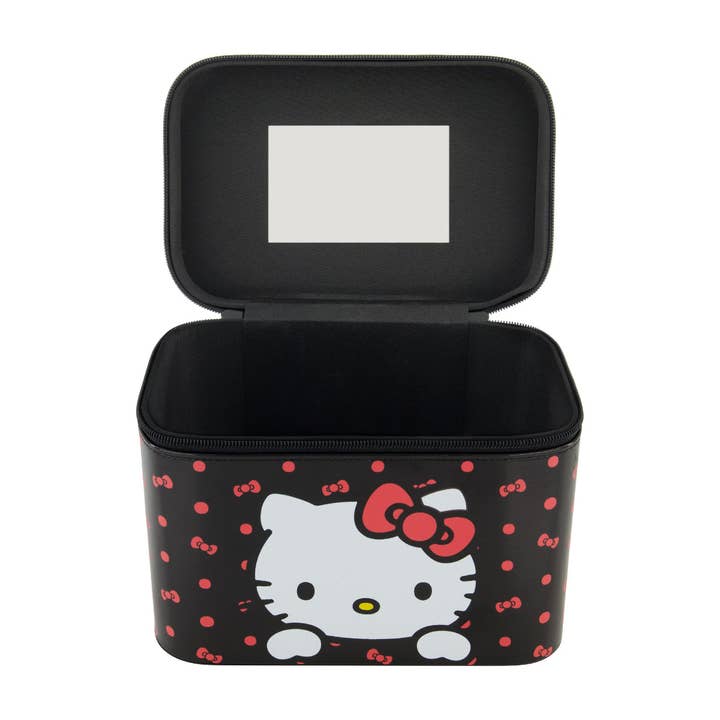 FUL Luggage (Concept One) - Wholesale Makeup/Cosmetic Bag - Sanrio Hello Kitty Black Cosmetic Case with Mirror