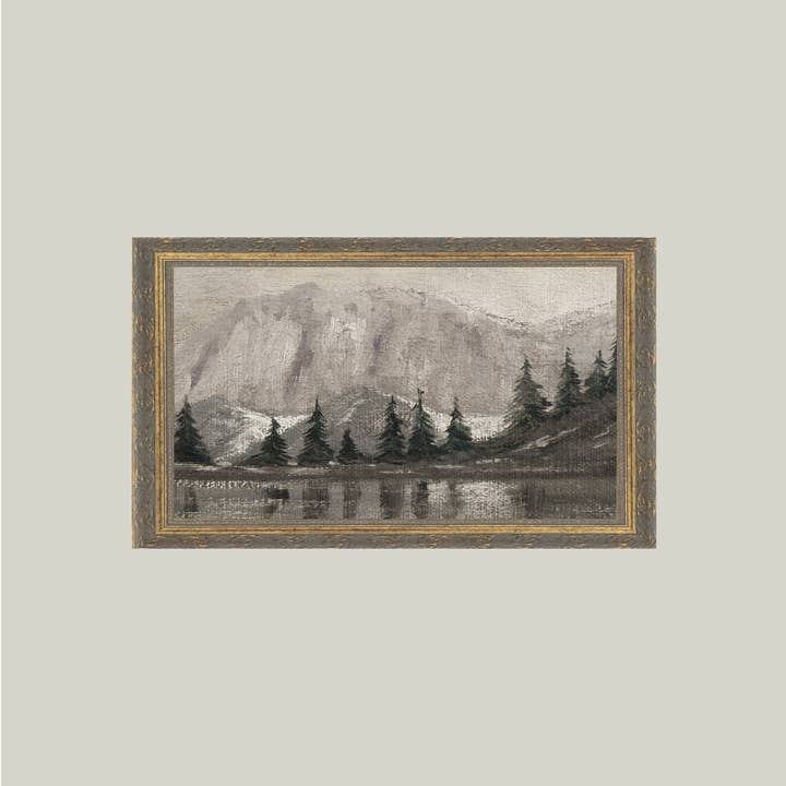 Petal Lane Home - Wholesale Wall Art Set - Muted Pine and Lake Framed Antique Art