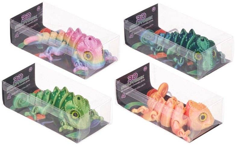 KIDDY-MOOV - Wholesale Classic Toy - Kids - 3D printed chameleon – 14 cm (4 assortments (12)3