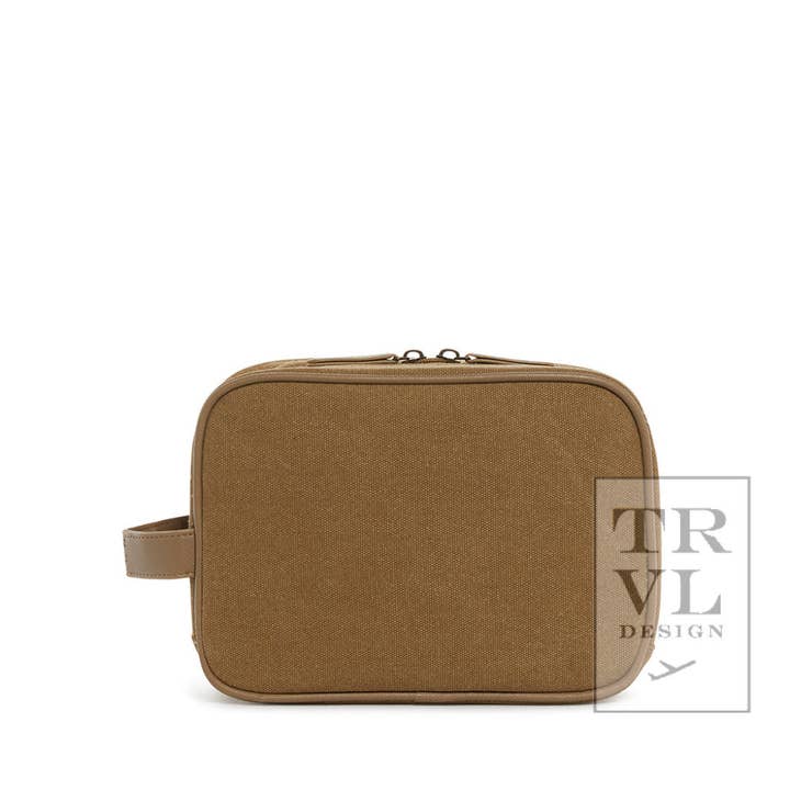 Men's Kit Case - Toiletry Bag Coated Canvas Hay for wholesale by TRVL Design