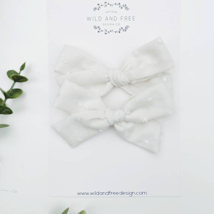 Wild and Free Design Co. – wholesale Hårrosett - Barn – Neutral Pitail Bow set6