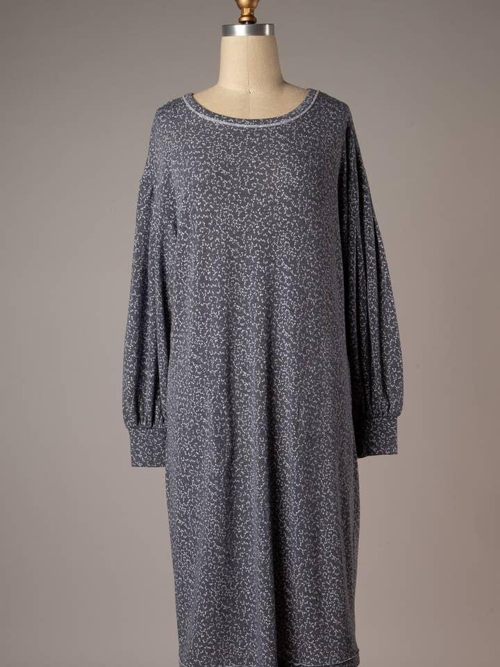 I-FS40606STK-PRINTED LONG SLEEVE KNIT DRESS for wholesale by Fascination by Intrend