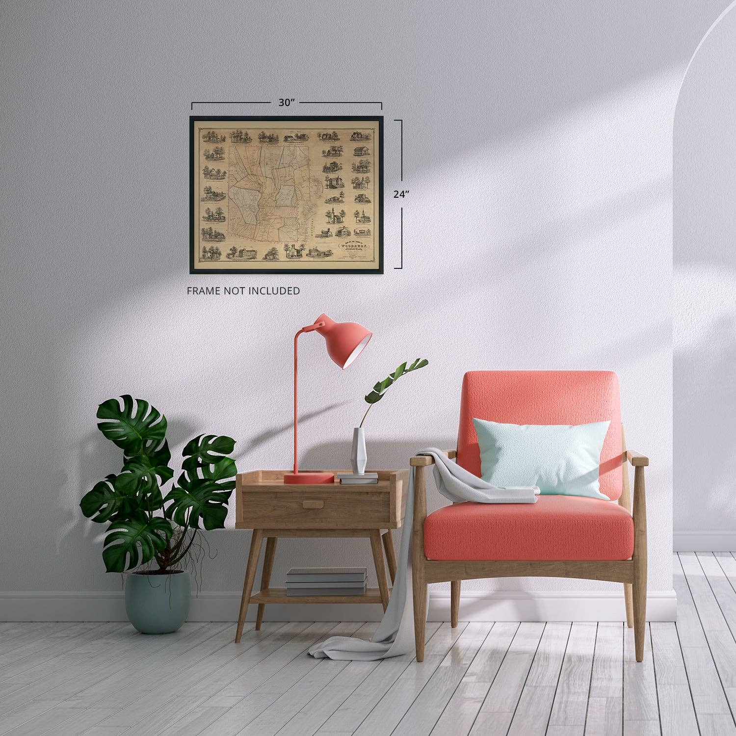 Historic Prints - Wholesale Poster - Vintage Litchfield County, CT State Map Wall Art Poster7