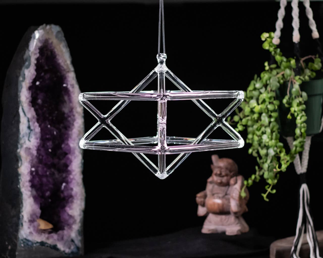 HK Higher Knowing - Wholesale Meditation Supplies - Quartz Crystal Singing Merkaba Star Chime 101