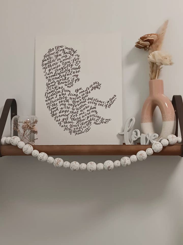 Fearfully and Wonderfully Made Art Print for wholesale by The Lettering Loft