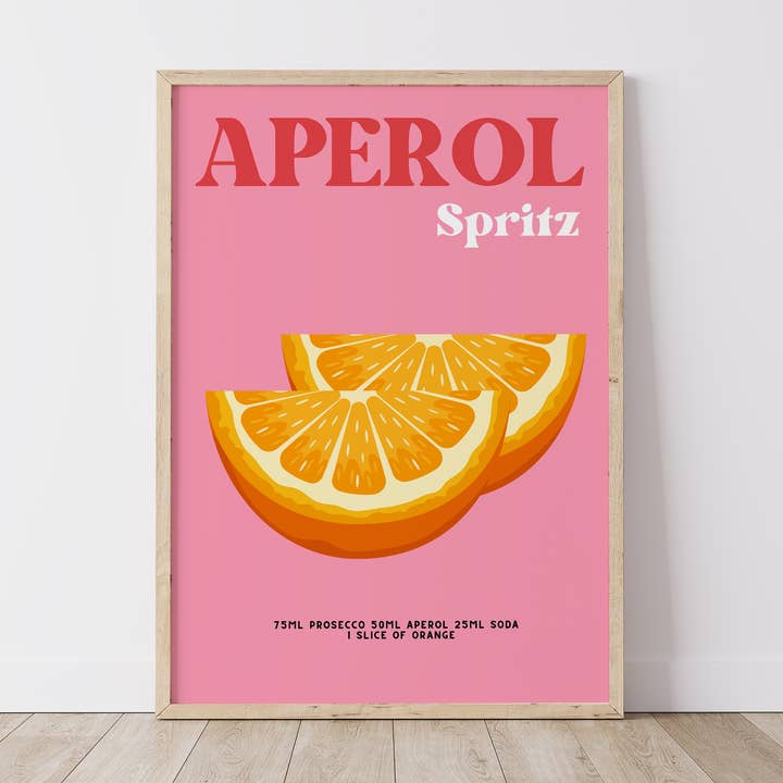 Aperol Spritz Recipe for wholesale by Chalk & Ivy Prints