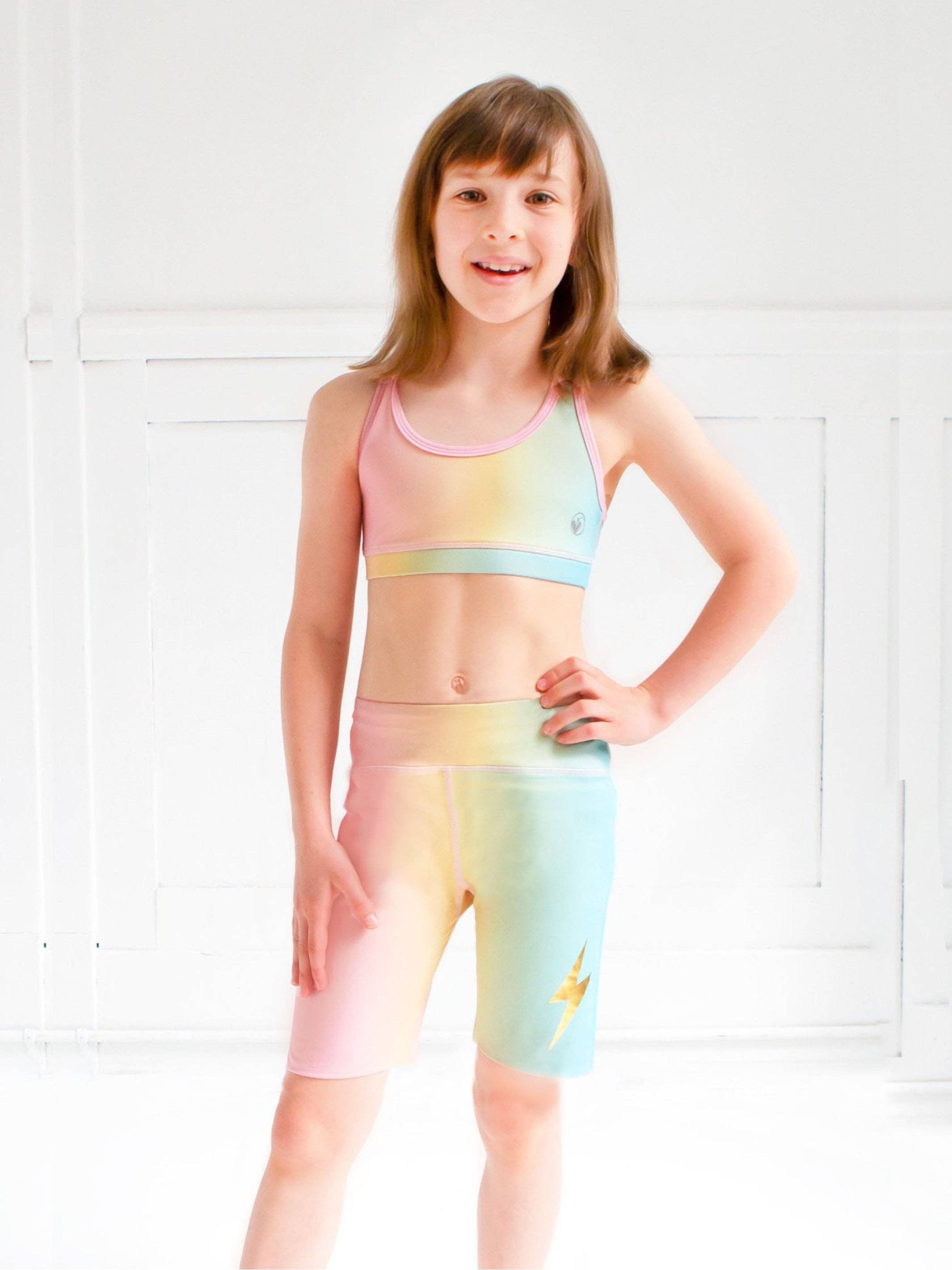 Limeapple - Wholesale Athletic Shorts - Kids - Pastel Activewear Bike Shorts