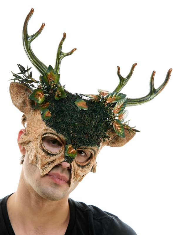 KBW Global Corp. – Disfarce - Unissexo por atacado – Máscara de Chifres de Veado Demónio da Floresta