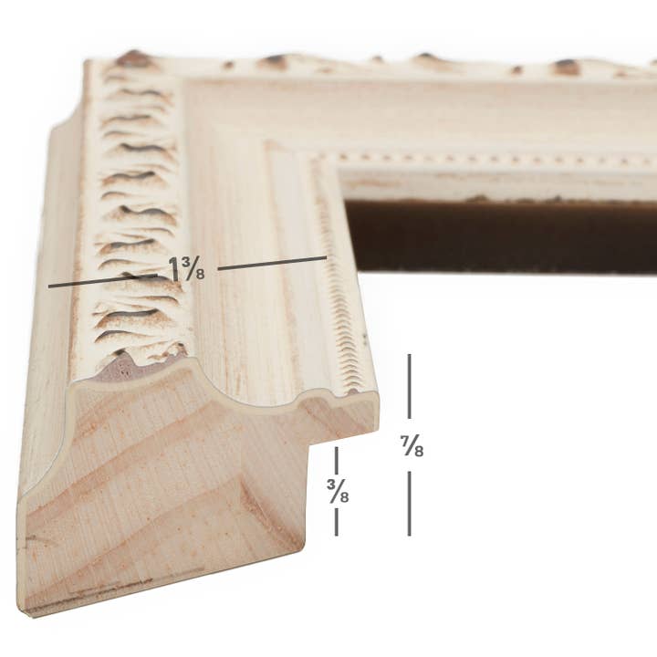 Craig Frames - Wholesale Picture Frame - 5x7 Picture Frame, Ancien Ornate Whitewash, Assembled1