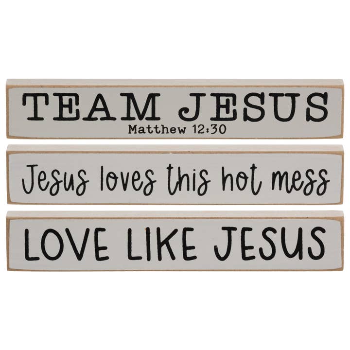 Love Like Jesus Mini Stick, 3 Assorted for wholesale by The Hearthside Collection
