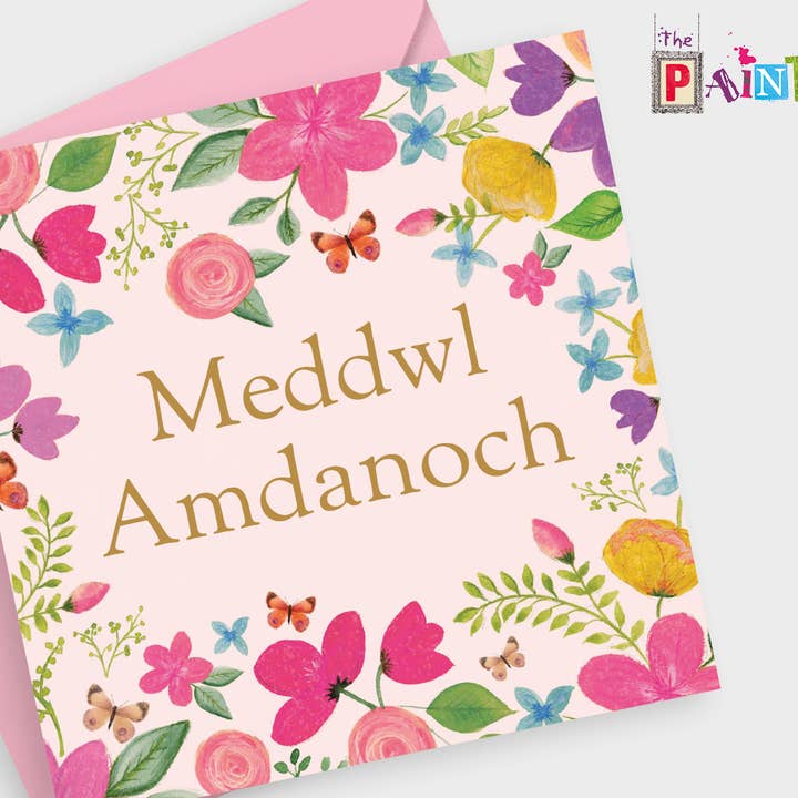 Meddwl Amdanoch - Denk aan jou Bloemen & mooie Kaarten x6 voor wholesale door The Paintbox