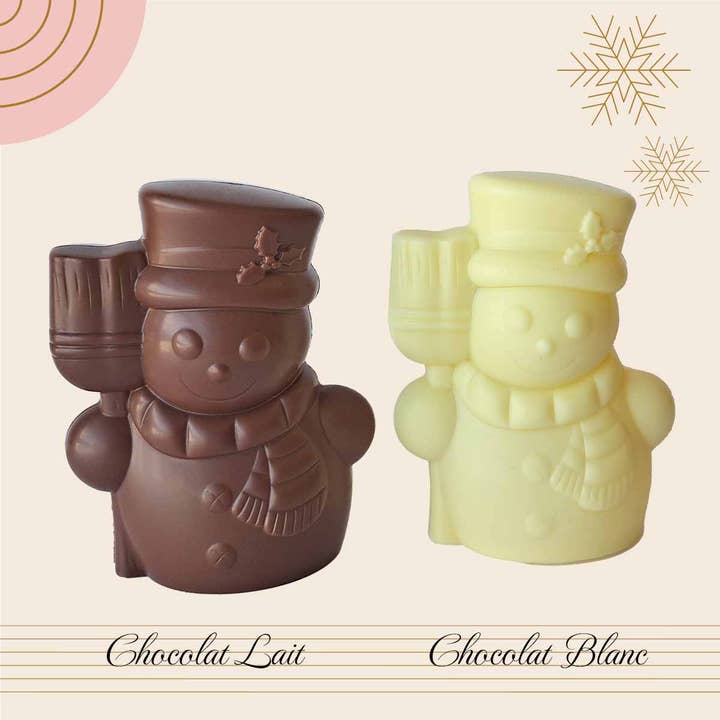 Set of 2 CHOCOLATE SNOWMAN | Christmas casting for wholesale by CHOCODIC