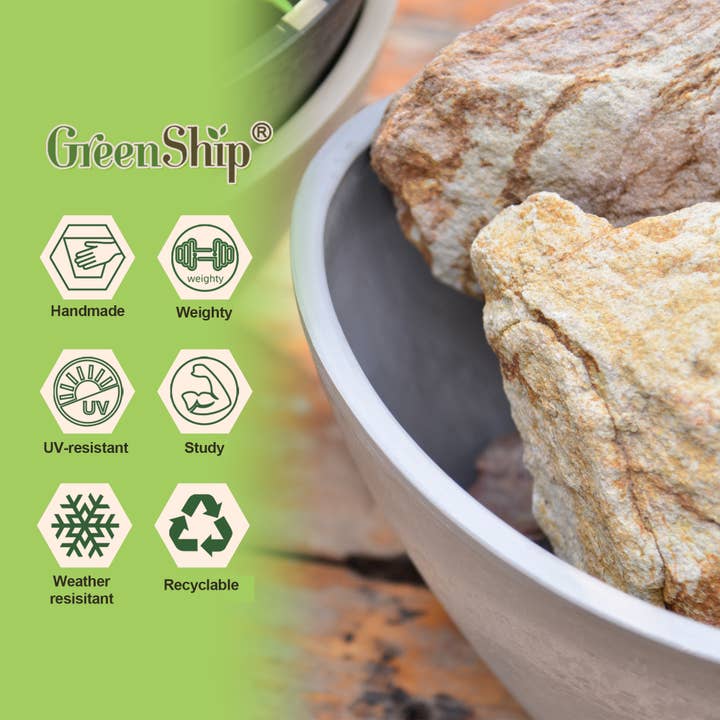 Greenship Garden USA - Wholesale Plant Pot - Greenship Decorative Bowl Planter, L.16.1"x W.11.8"x H.9.1"4