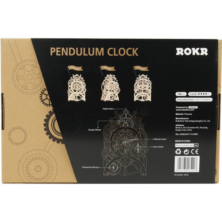 Robotime – Großhandel Bastelset – ROKR Pendeluhr LK501 Mechanische Zahnräder Kit Holzpuzzle