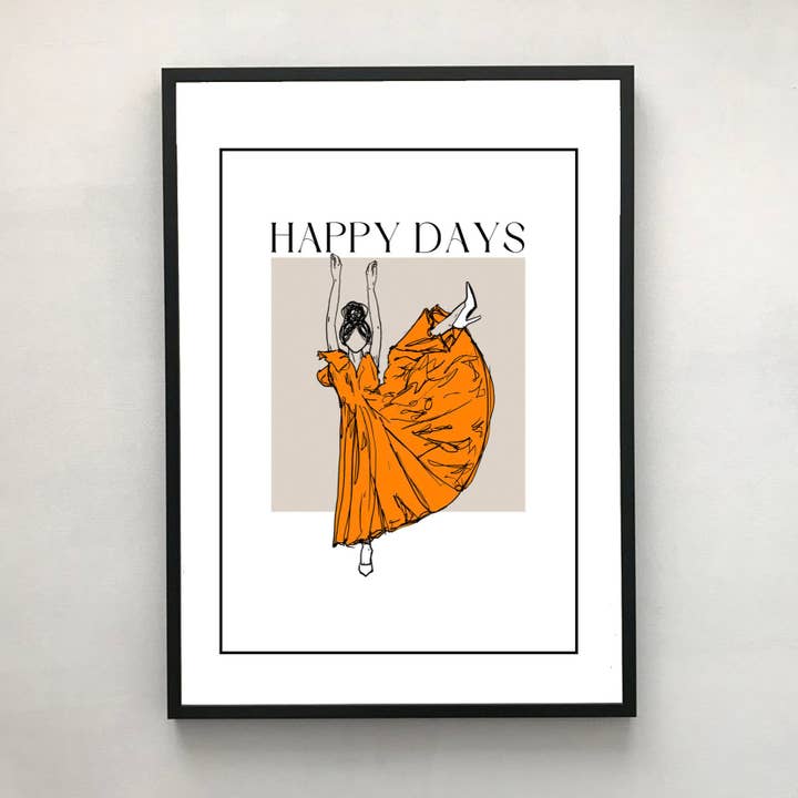 Happy Days A3 Art Print for wholesale by STETCH