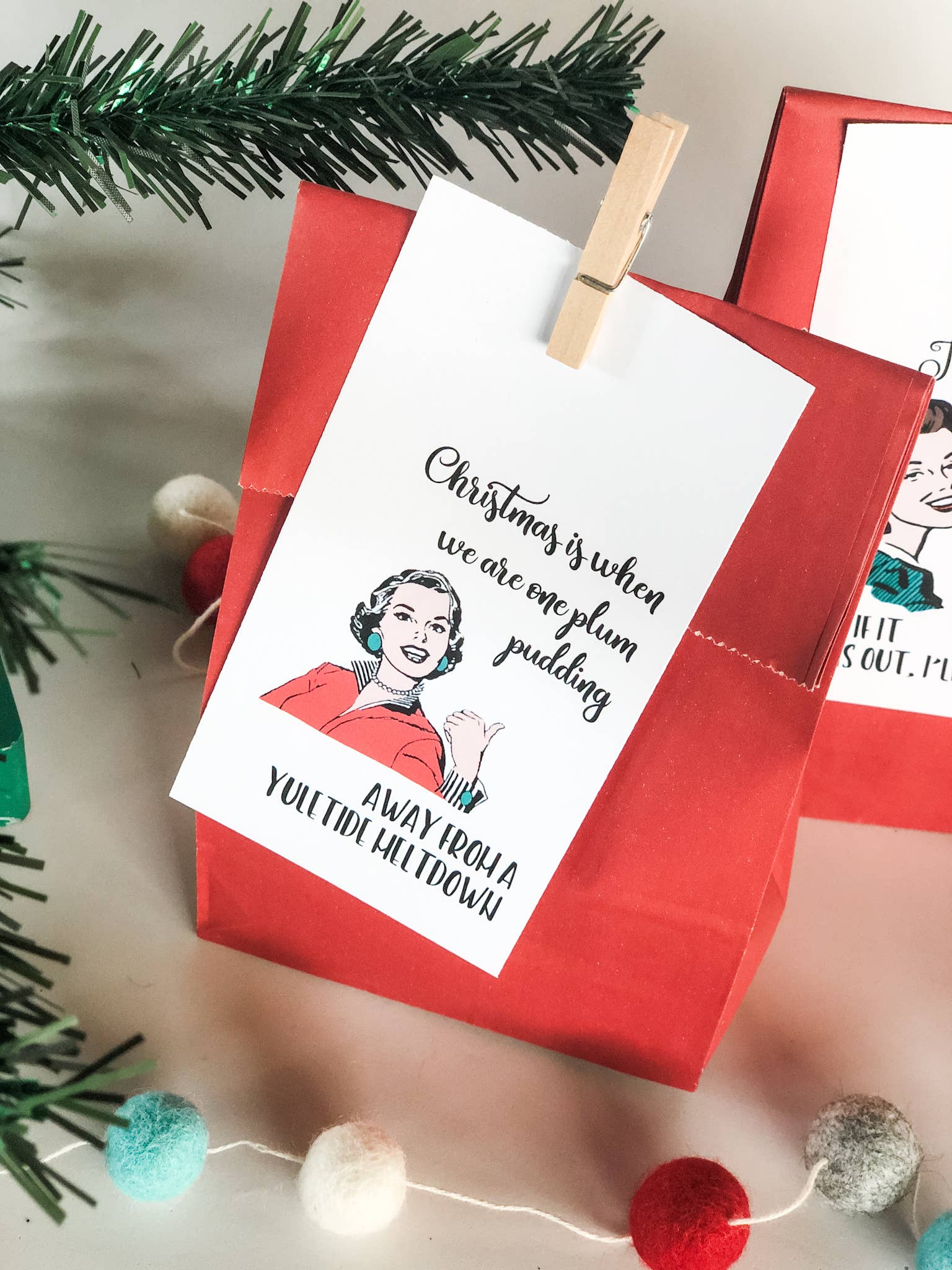 The Mad Padder - Wholesale Gift Bag Set/Pack - Witty Women Holiday Gift Bag Set - Retro Housewife Christmas5
