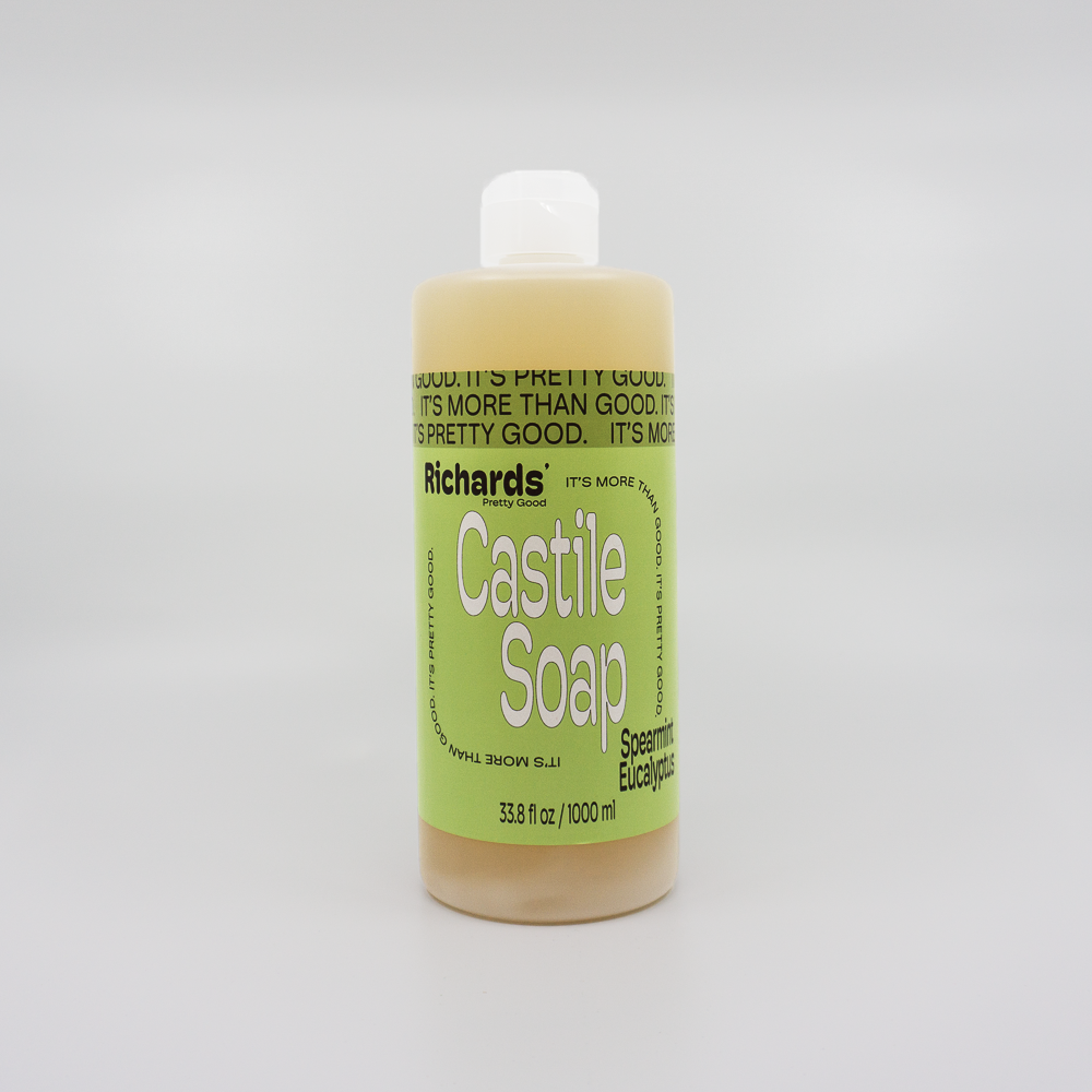 Richards' Pretty Good - Wholesale Body Wash/Shower Gel - Castile Soap - Spearmint Eucalyptus - 1000 ml1