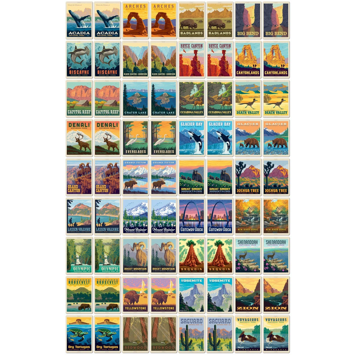 Masterpieces Puzzles - Wholesale Card Game - National Parks Memory Game1