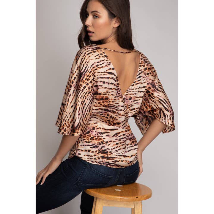 Naked Zebra Rack - Wholesale Blouse - Women's - Elbow Sleeve Button Down Blouse6