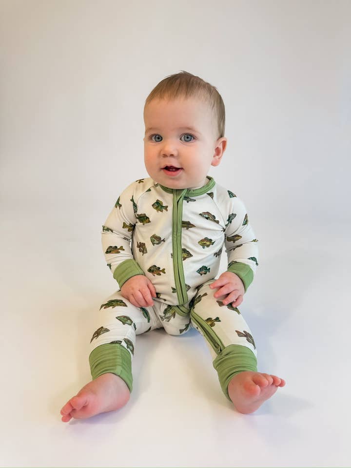 Goosies - Wholesale Sleepsuit - Baby - Lake Fish - Convertible Zip PJs1