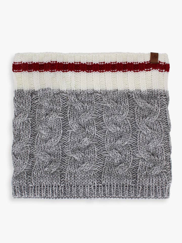 Ladies Faux Shearling Lined Cable Knit Cowl Neck Warmer for wholesale by Gertex