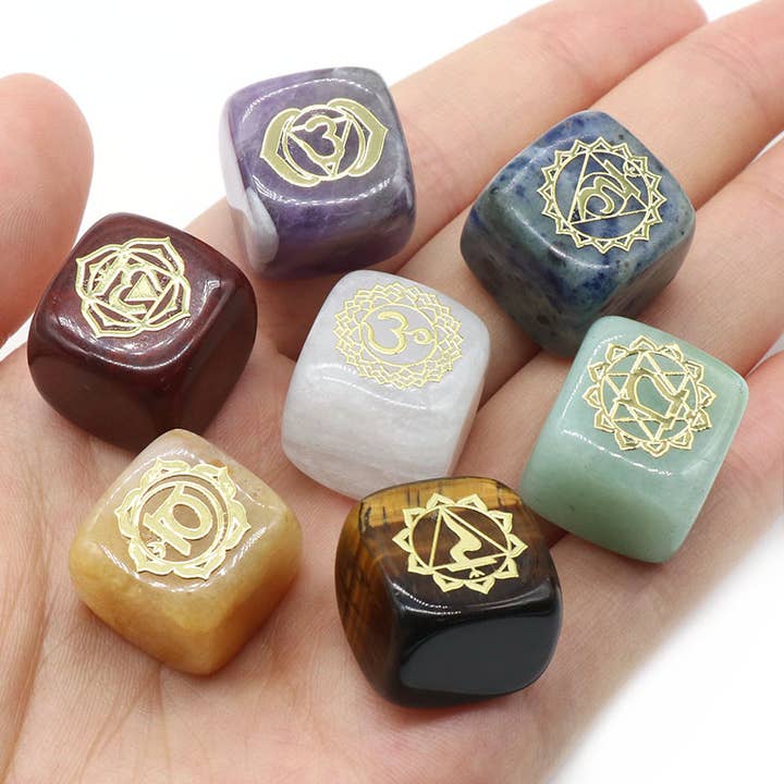 Gemcohub - Vente Pierre et cristal de spiritualité - Ensemble de pierres naturelles en agate cristalline 7 blocs irréguliers11