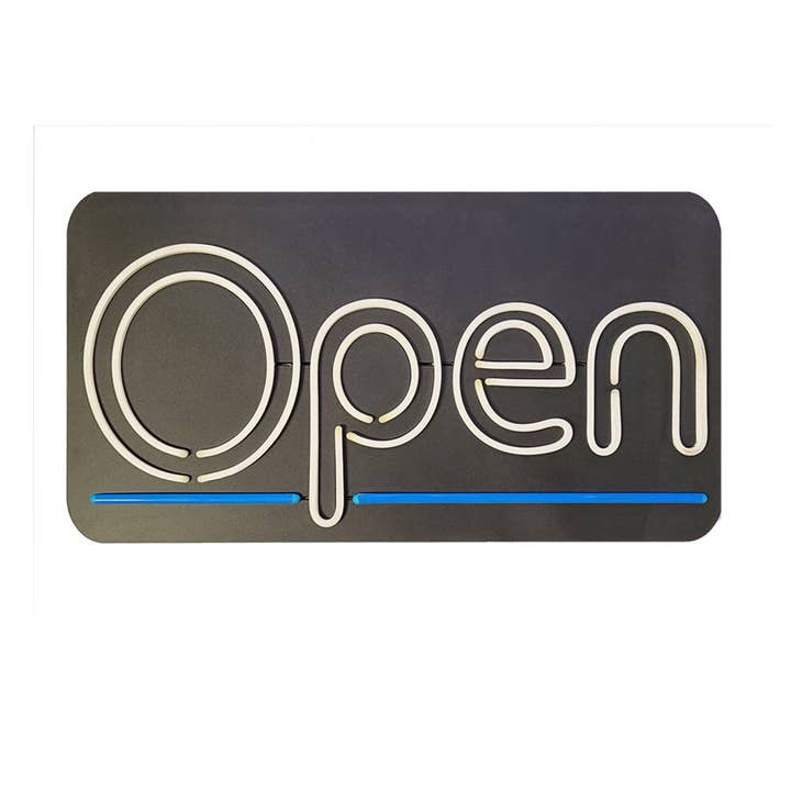 DisplayCanada - Wholesale Neon Sign - LED Open Flex Neon Sign W/Blue Underline #2034W