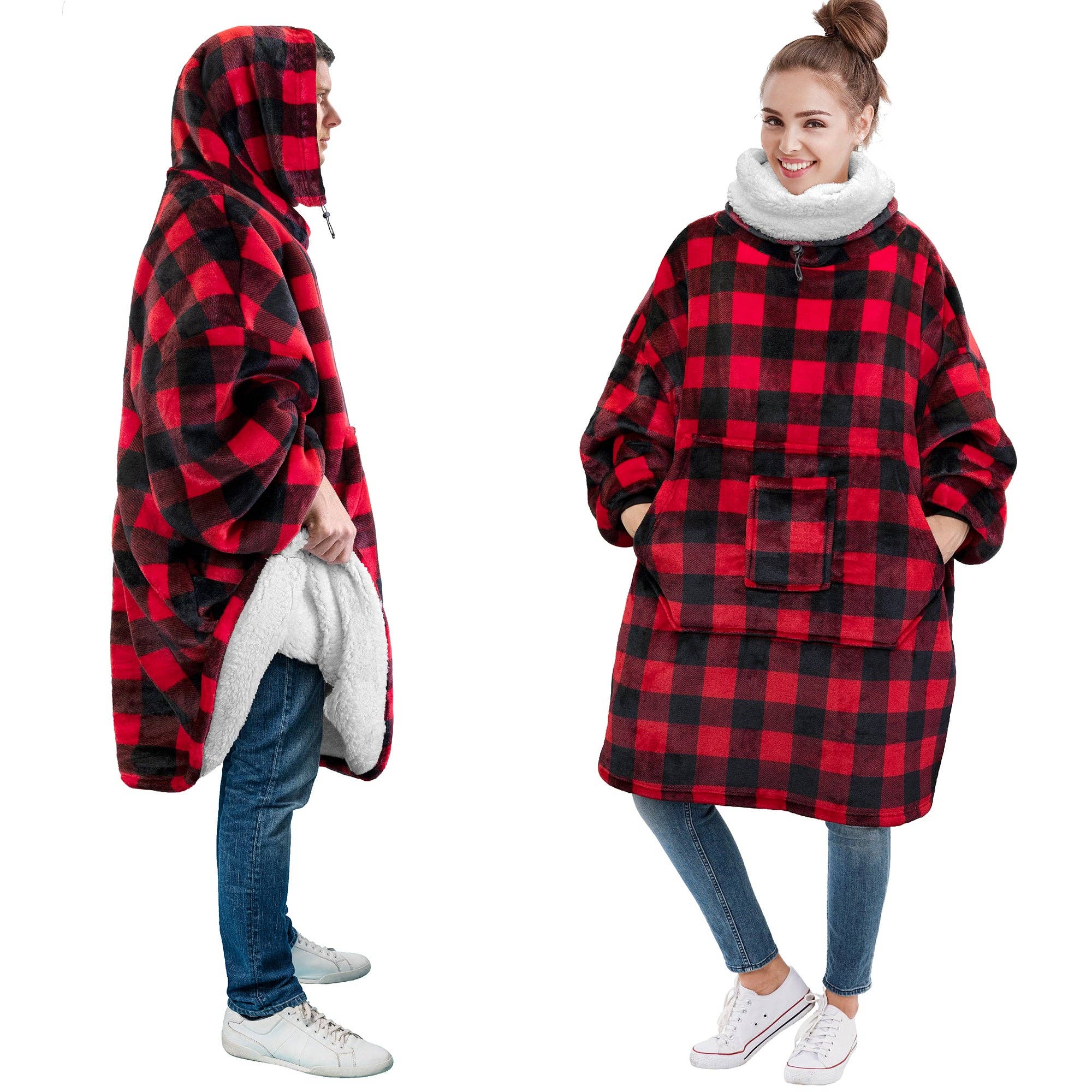 Pavilia - Wholesale Throw Blanket - Neck Warmer Sweatshirt Hoodie Blanket3