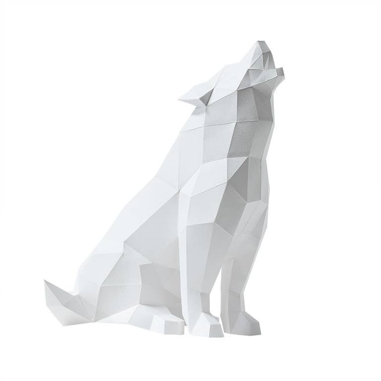 PAPERCRAFT WORLD – Großhandel Bastelset – Wolf 3D PaperCraft Origami Modell, Papierlampe13