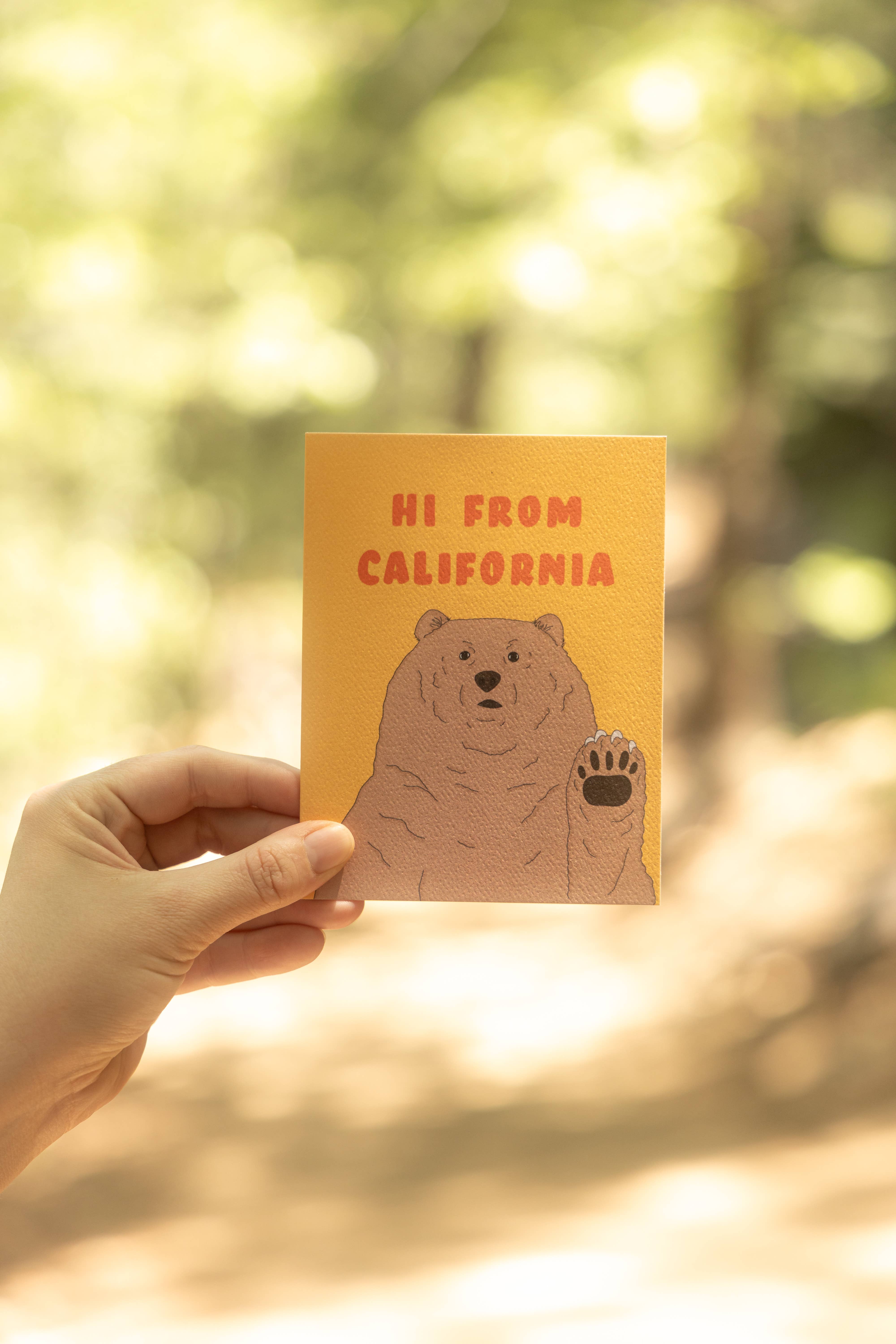Illustrating Amy - Wholesale Travel Card - Hi From California Bear Card4