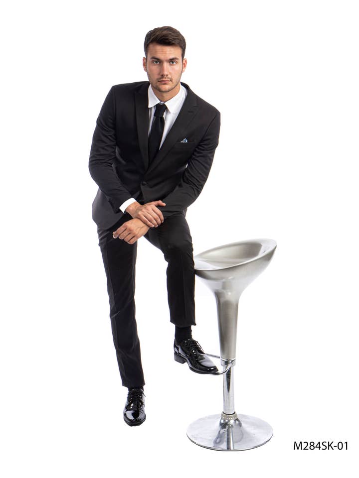 Fashion Mens Suits,2 PC Solid, Black for wholesale on Faire