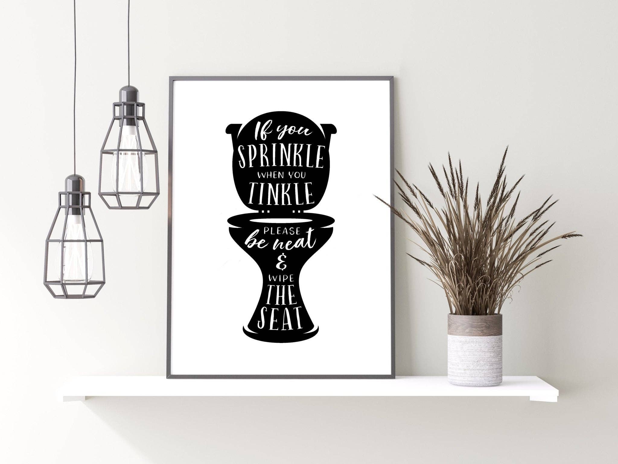 Moonshine Prints – Sinal de casa de banho por atacado – Se Polvilhar Poster Engraçado do Toalete1